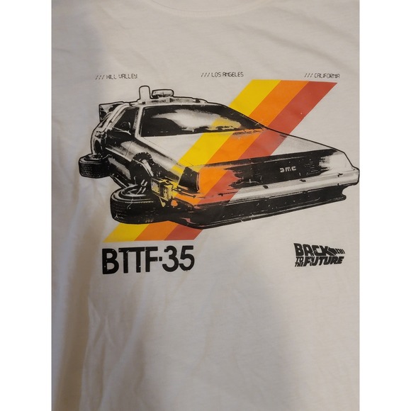 Back to the Future T-Shirt BTTF-35 Graphic Tee Short Sleeve White Size M - Picture 2 of 6